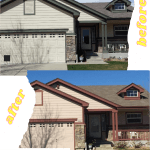 Cream Body, Rust Trim paint colors on exterior house