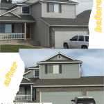 Lt Grey Body, White Trim, Dk Grey Accent 2 paint colors on exterior house