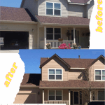 Tan Body, Lt Tan Trim, Red_Brown Accent paint colors on exterior house